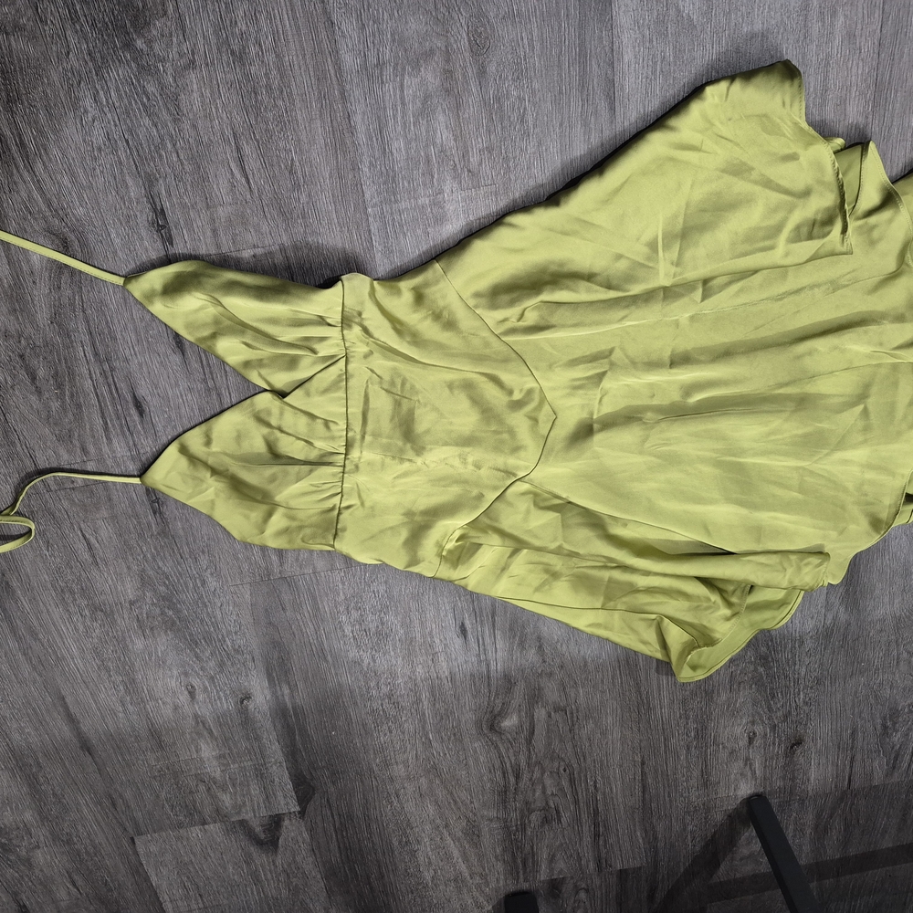 Green Asymmetrical Sleeveless Mini Dress
